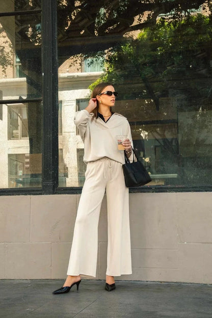 Summer Drawstring Wide Leg Pants with Pockets The Nichole Collection