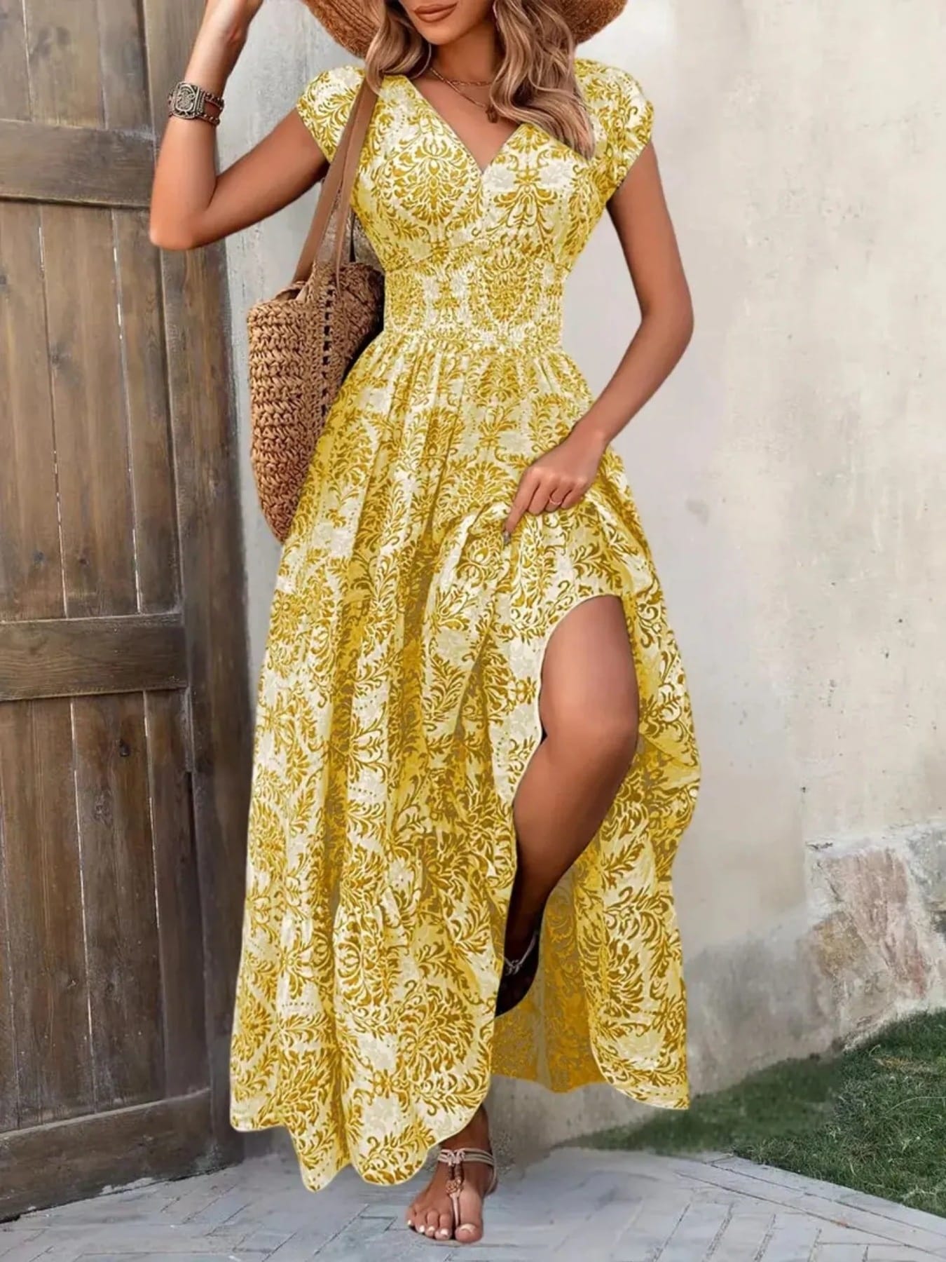 capped sleeve summer dress WIHOLL Spring Dresses for Women 2026 Casual Long Maxi 2026 Petite Sundresses Beach Vacation Swimsuit Coverup Army Green S at Amazon Women's Clothing store elegant long black dress Sleeve Type Women's Cap Sleeve Dresses |