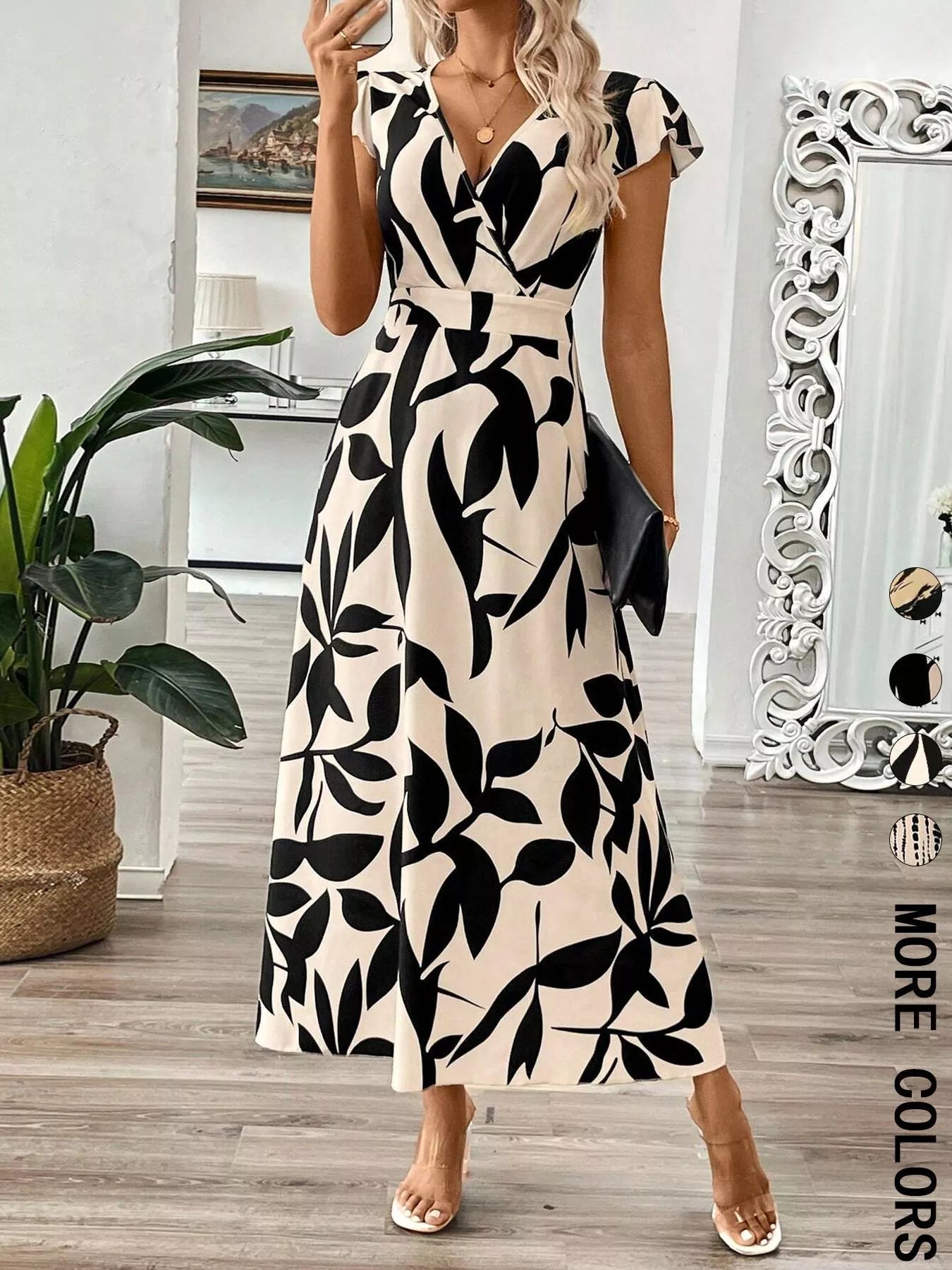 Surplice Cap Sleeve Midi Dress The Nichole Collection - Official Site