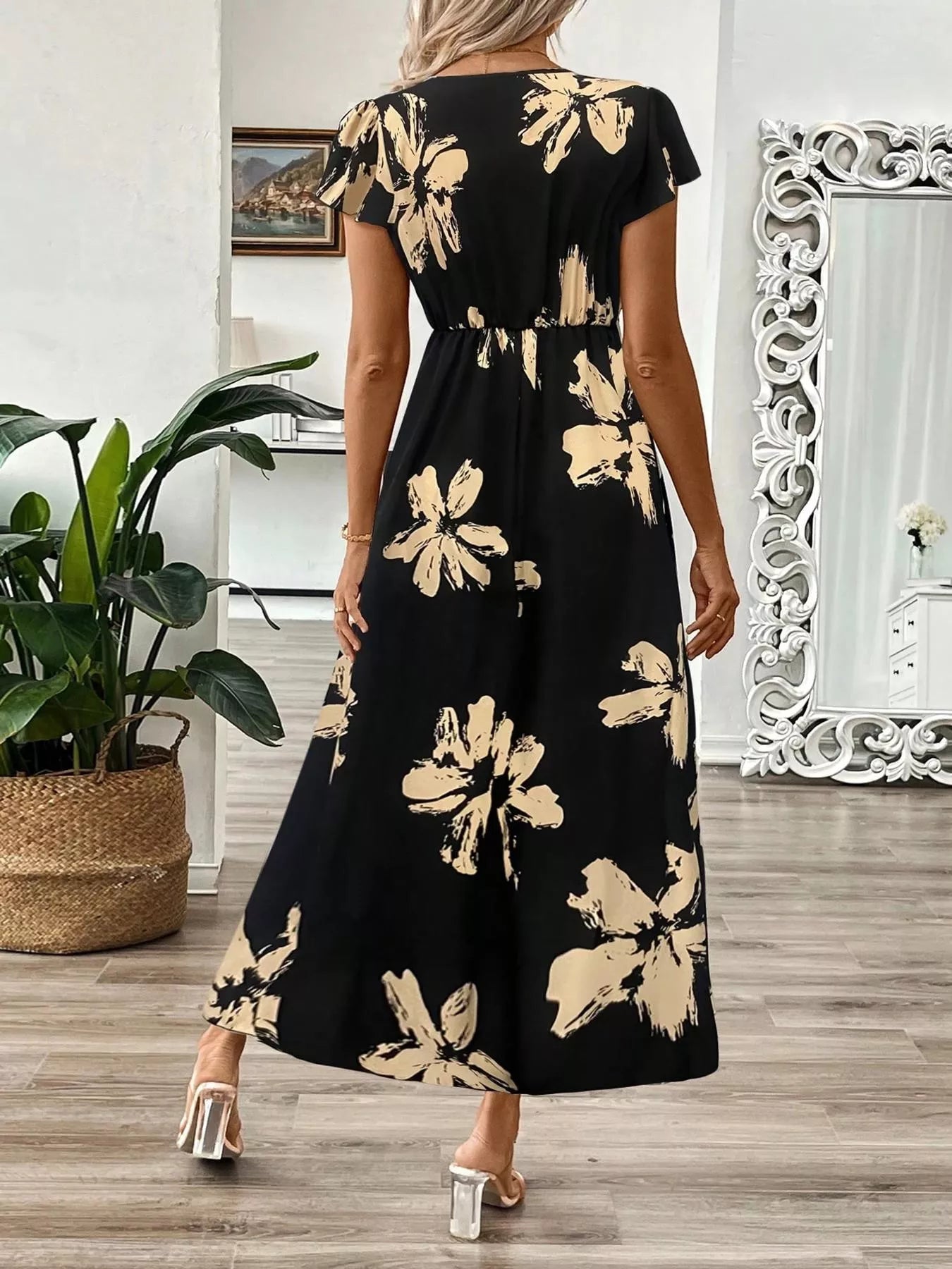 Surplice Cap Sleeve Midi Dress The Nichole Collection - Official Site