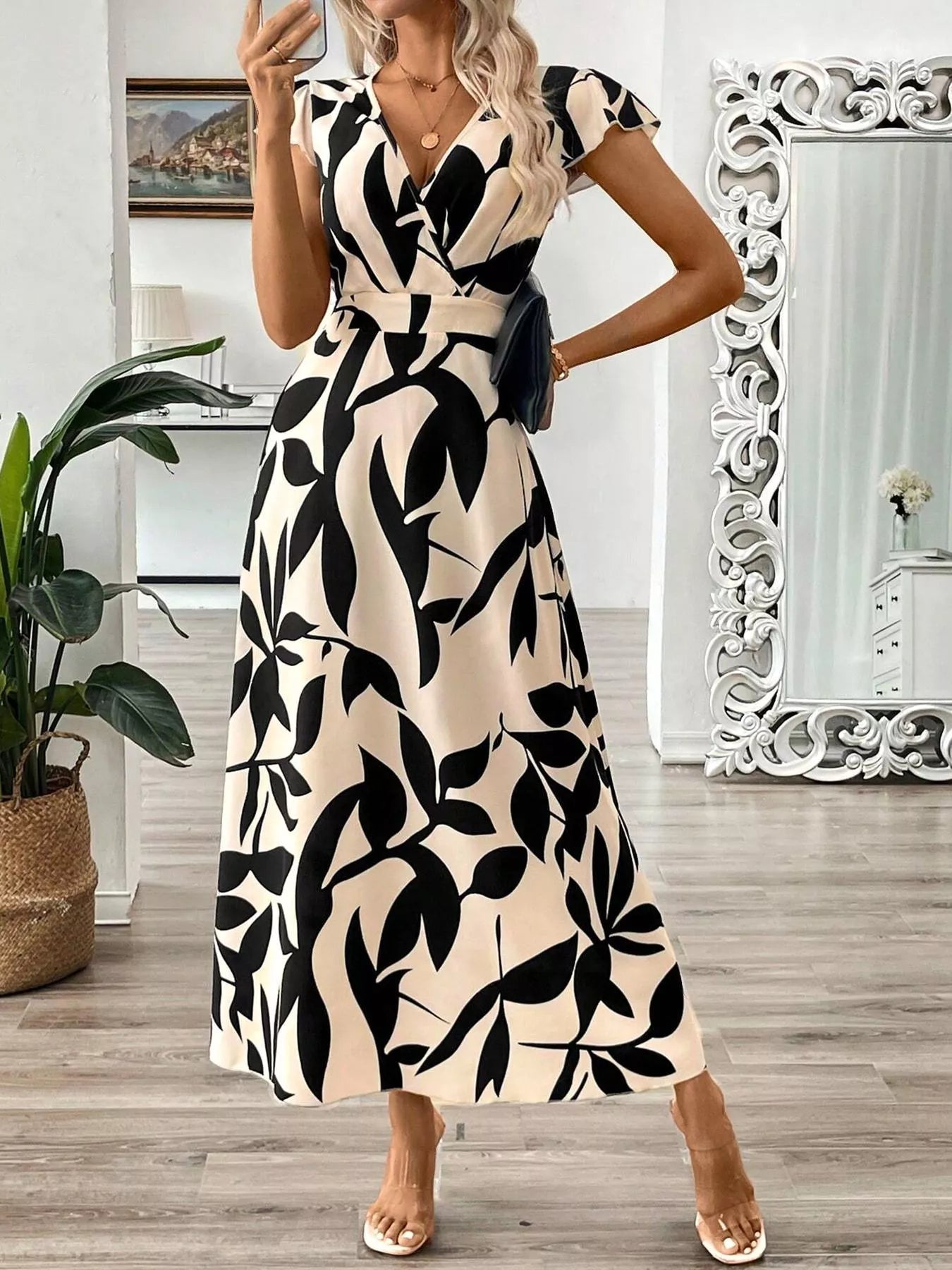 Surplice Cap Sleeve Midi Dress The Nichole Collection - Official Site