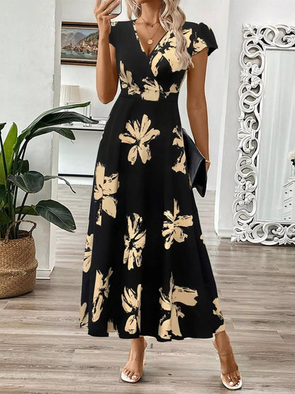 Surplice Cap Sleeve Midi Dress The Nichole Collection - Official Site