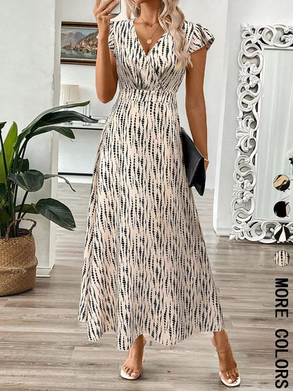 Surplice Cap Sleeve Midi Dress The Nichole Collection - Official Site