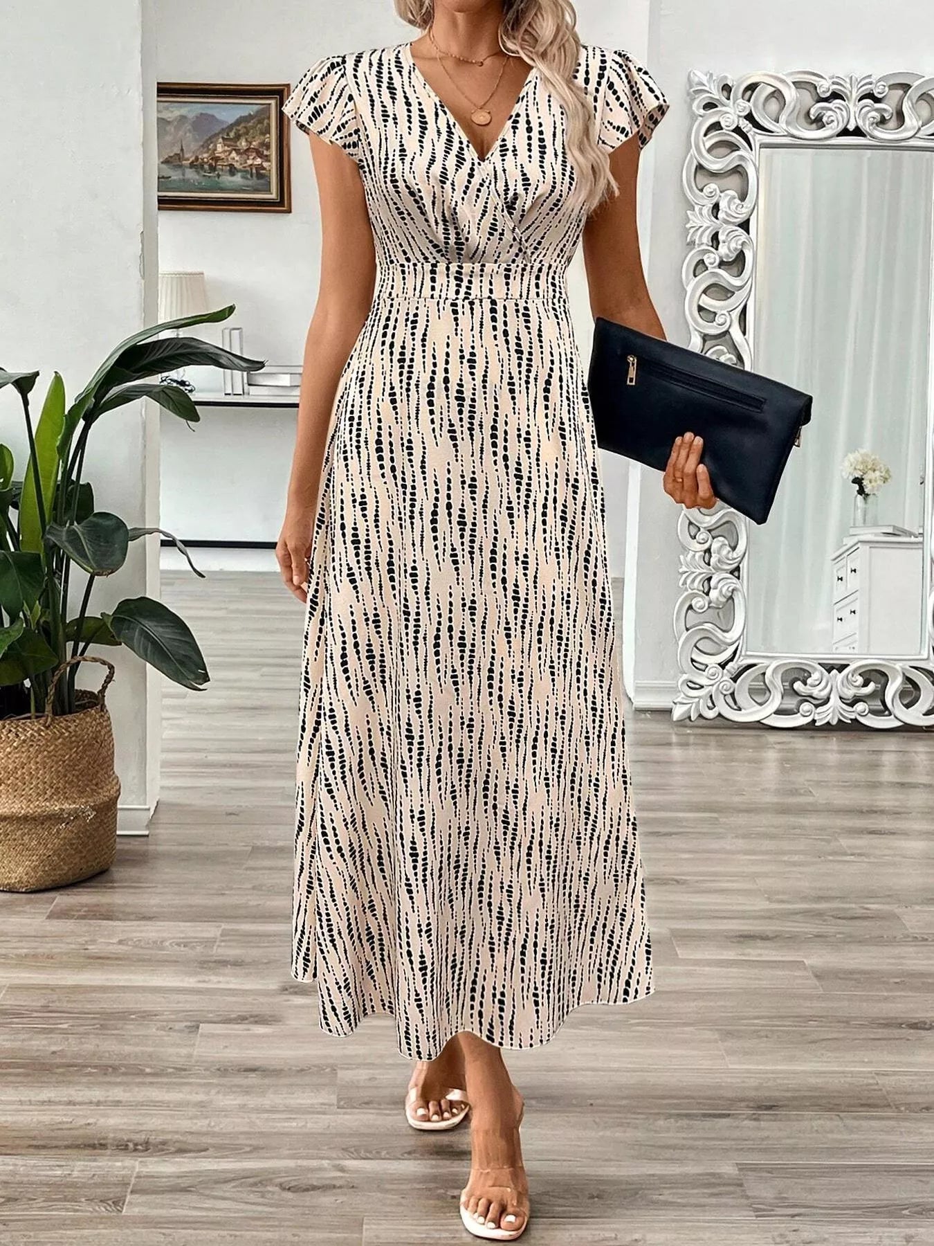 Surplice Cap Sleeve Midi Dress The Nichole Collection - Official Site