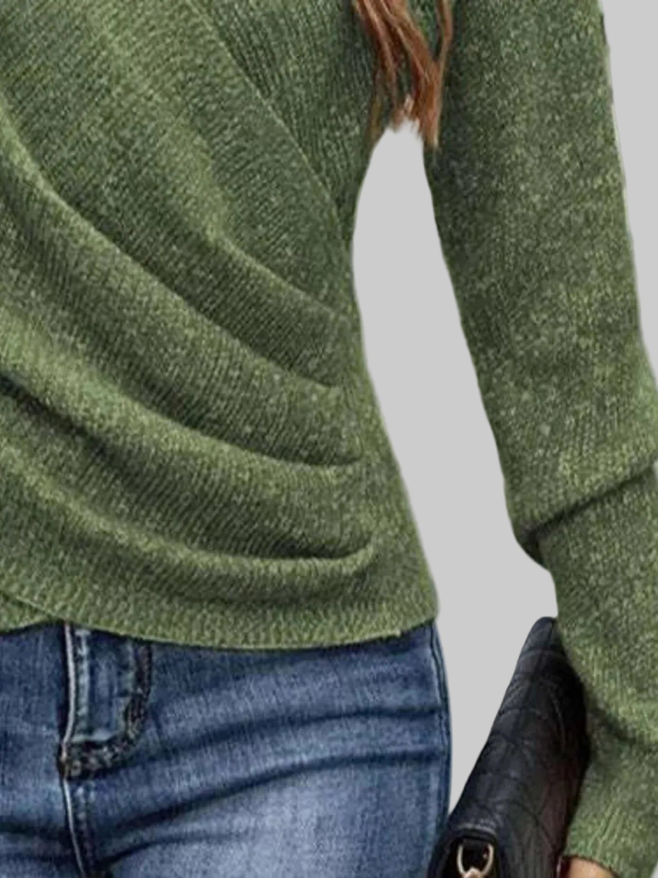 Wrap front long sleeve knit top women The Nichole Collection