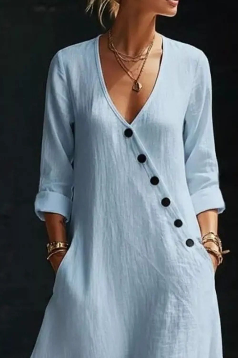 Surplice Long Sleeve Maxi Dress The Nichole Collection - Official Site