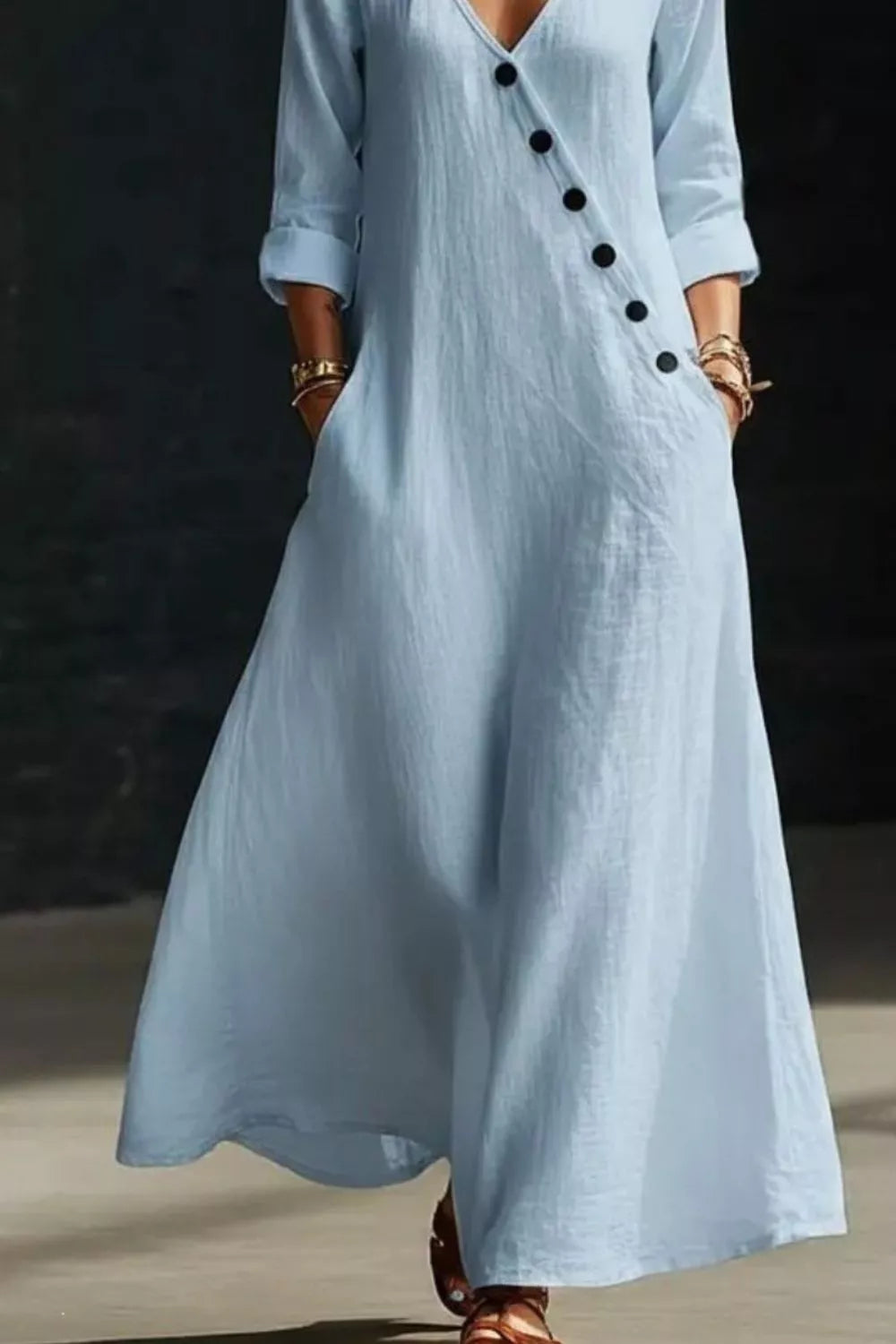 Surplice Long Sleeve Maxi Dress The Nichole Collection - Official Site