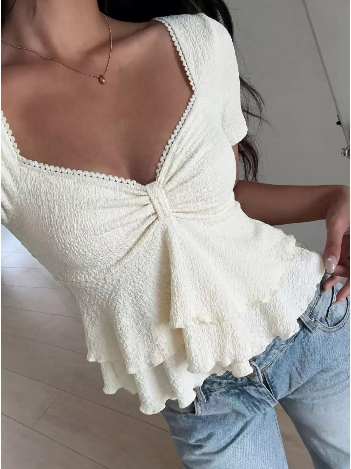 Sweetheart Neck Layered Ruffle Top The Nichole Collection - Official Site