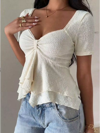Sweetheart Neck Layered Ruffle Top The Nichole Collection - Official Site