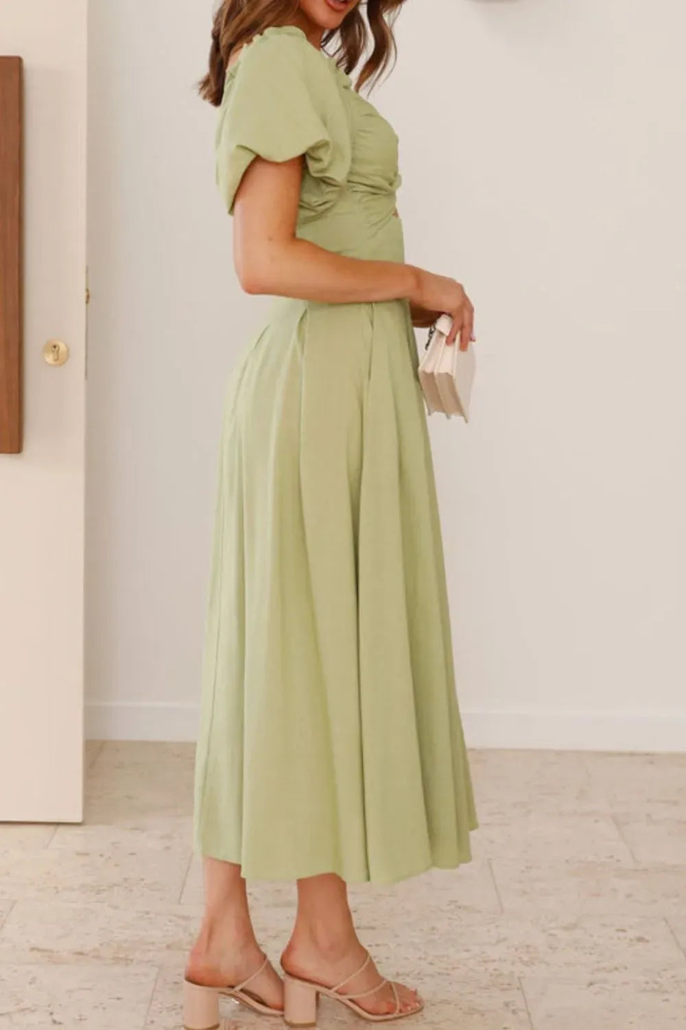 Sweetheart Neck Puff Sleeve Dress The Nichole Collection