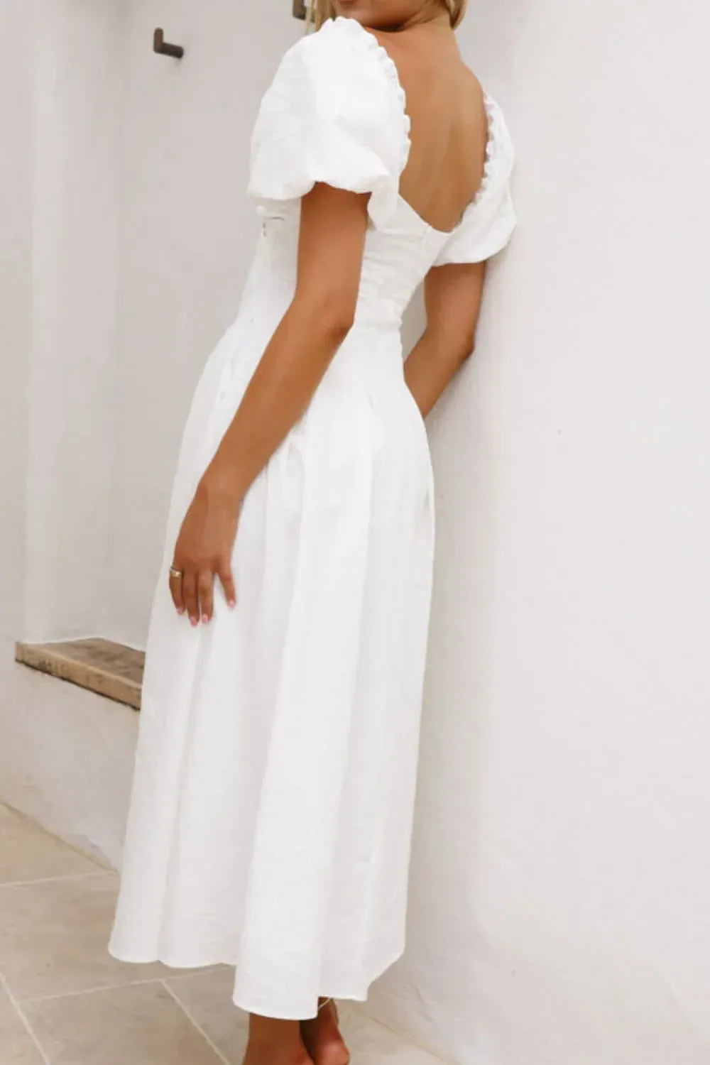 Sweetheart Neck Puff Sleeve Dress The Nichole Collection