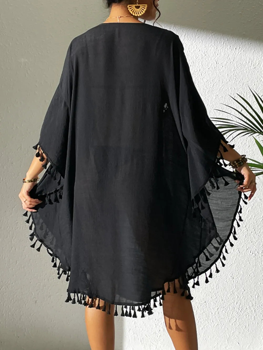 Tassel Cutout Scoop Neck Cover-Up Dress Crochet Dresses The Nichole Collection - Official Site