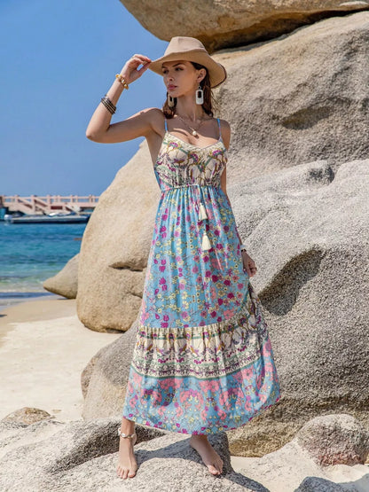Tassel Floral Print Cami Dress Maxi Dresses The Nichole Collection - Official Site