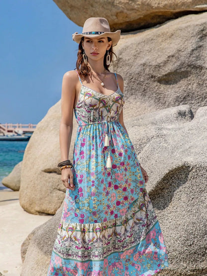 Tassel Floral Print Cami Dress Maxi Dresses The Nichole Collection - Official Site