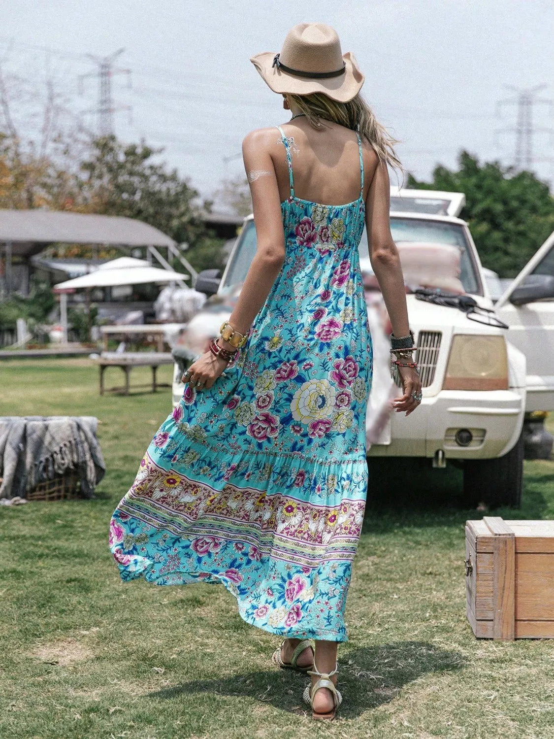 Tassel Floral Print Tiered Cami Dress Maxi Dresses The Nichole Collection - Official Site