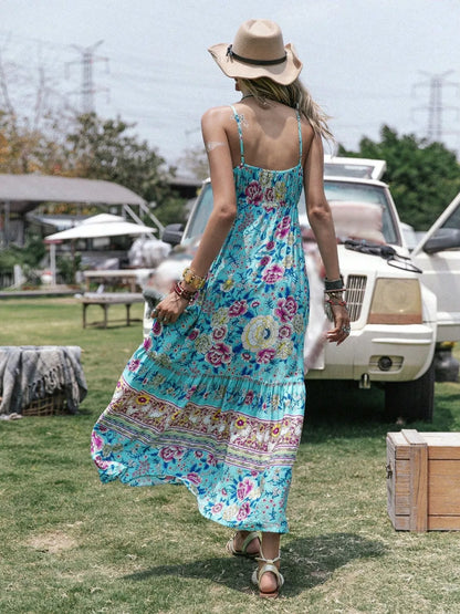 Tassel Floral Print Tiered Cami Dress Maxi Dresses The Nichole Collection - Official Site