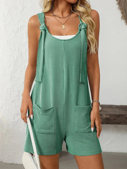 Texture Adjustable Strap Overalls with Pockets The Nichole Collection