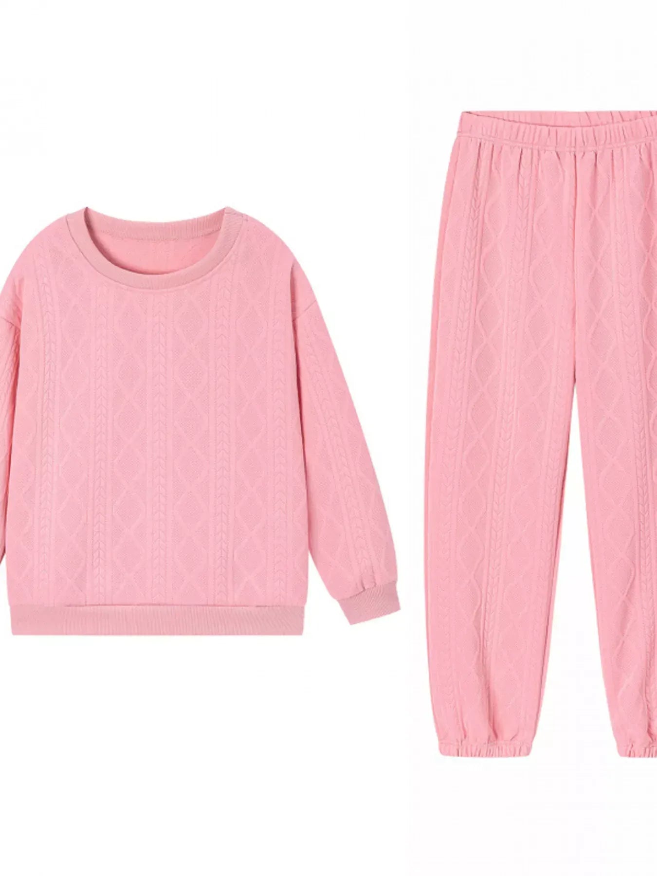 Texture Round Neck Top and Pants Set The Nichole Collection