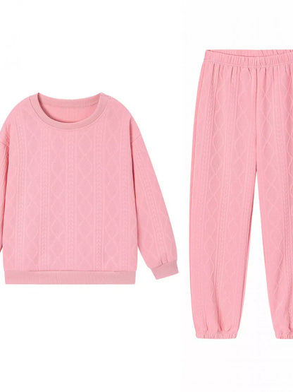 Texture Round Neck Top and Pants Set The Nichole Collection