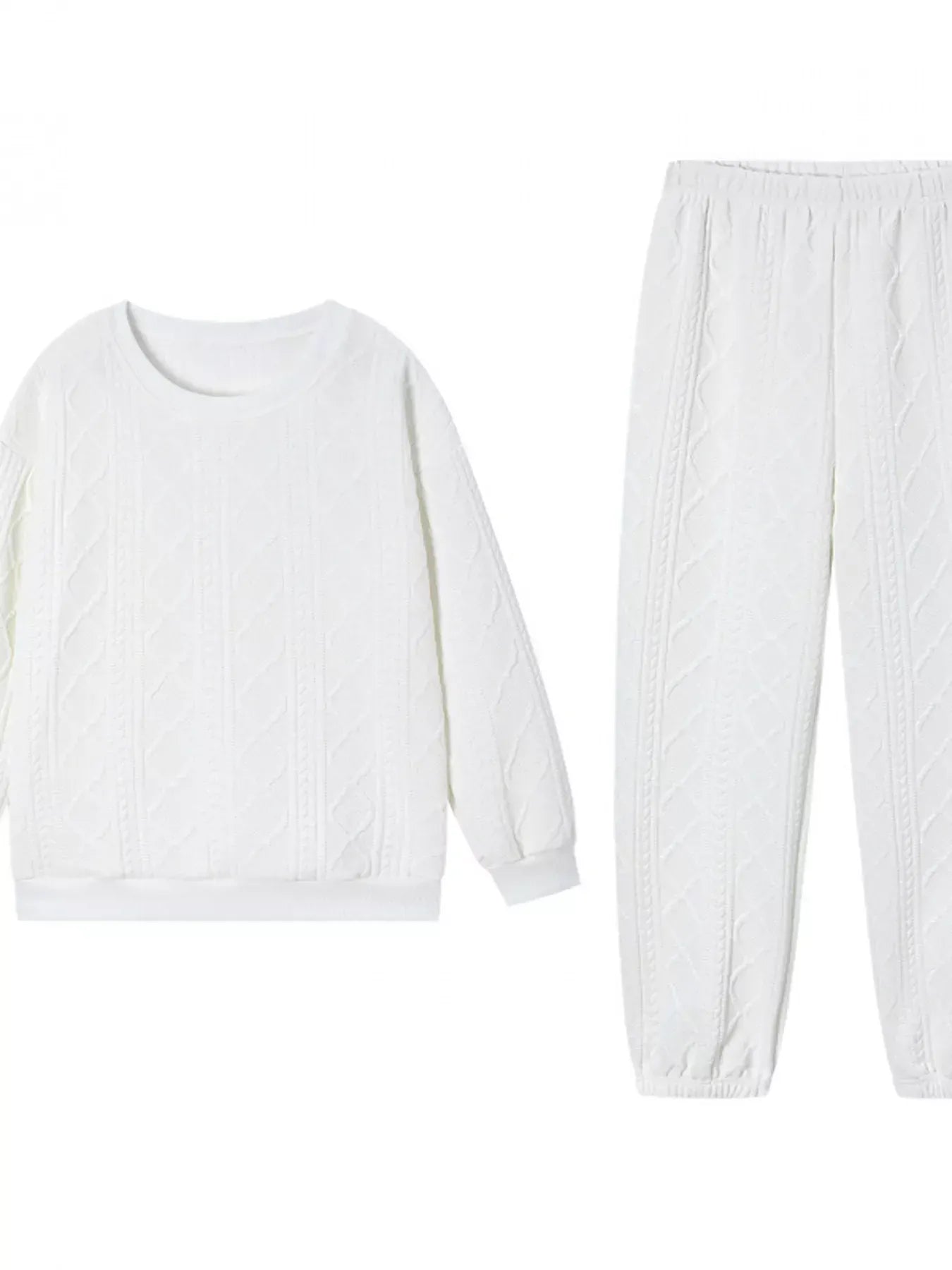 Texture Round Neck Top and Pants Set The Nichole Collection