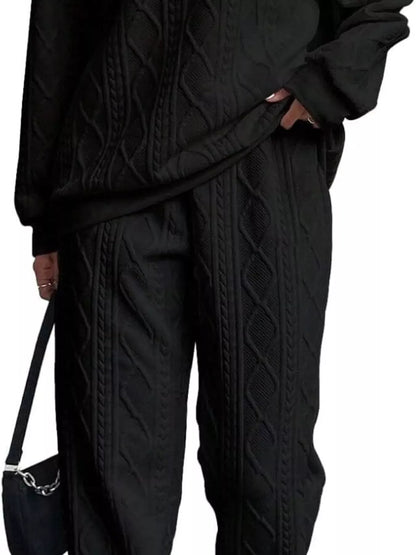 Texture Round Neck Top and Pants Set The Nichole Collection