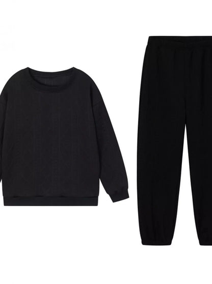 Texture Round Neck Top and Pants Set The Nichole Collection