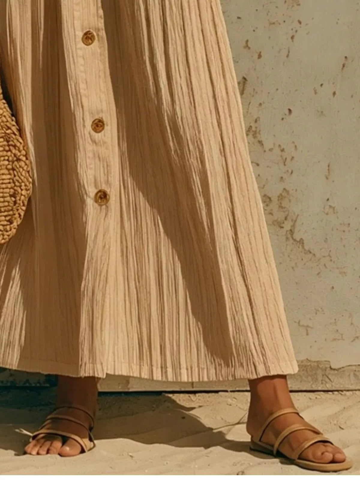 Textured Button Down Long Sleeve Maxi Dress The Nichole Collection - Official Site
