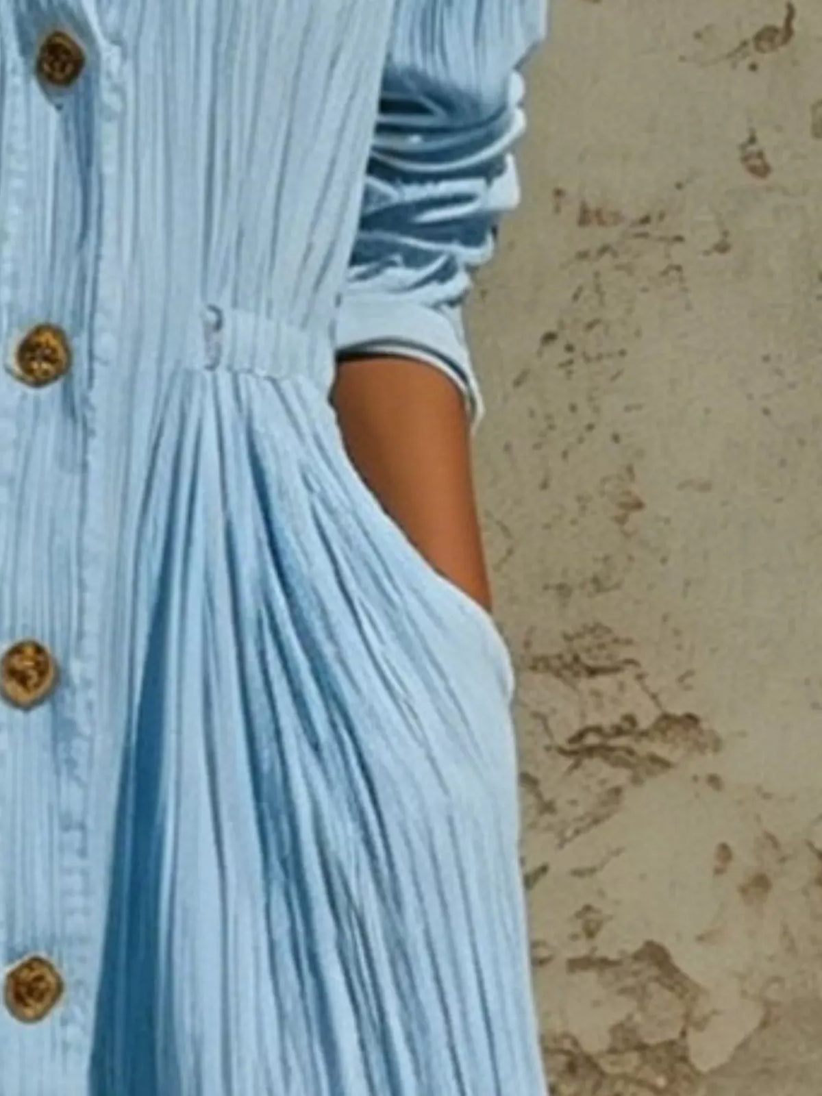 Textured Button Down Long Sleeve Maxi Dress The Nichole Collection - Official Site