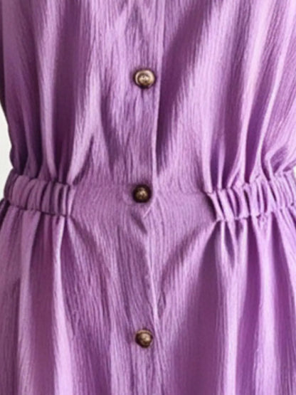 Textured Button Down Long Sleeve Maxi Dress The Nichole Collection - Official Site