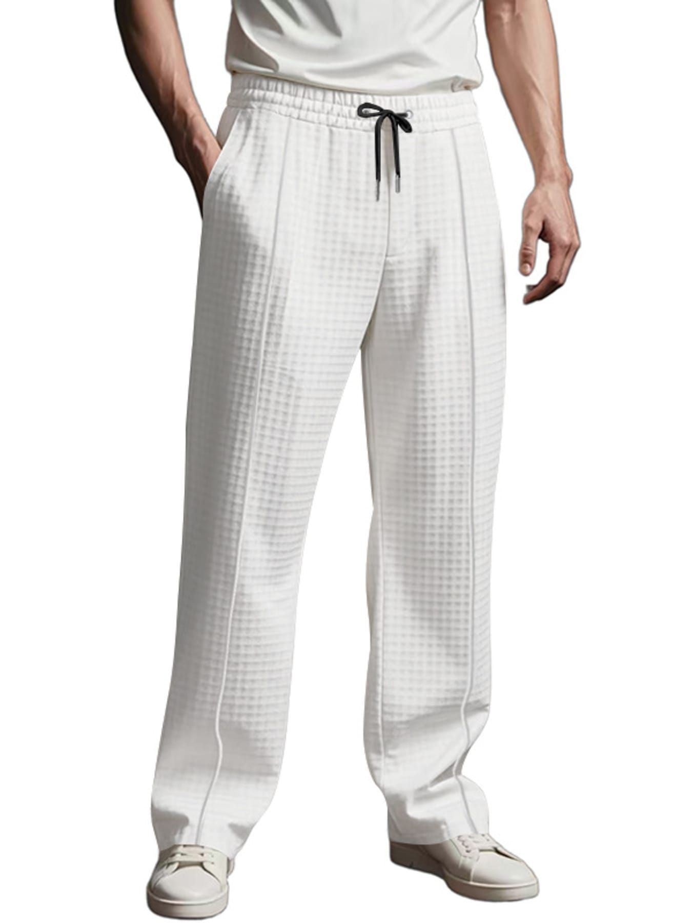 Textured Drawstring Casual Pants | The Nichole Collection