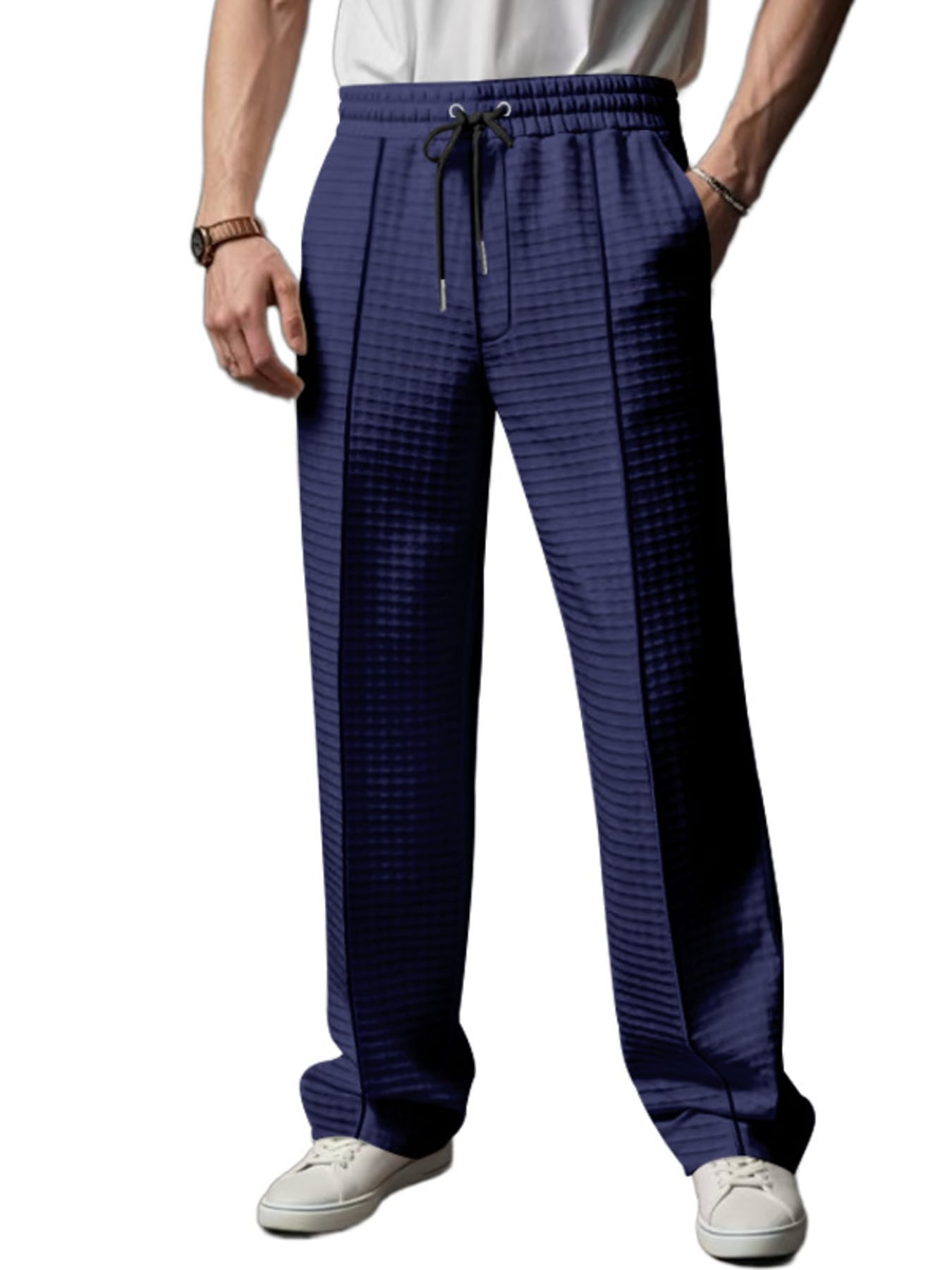 Textured Drawstring Casual Pants | The Nichole Collection
