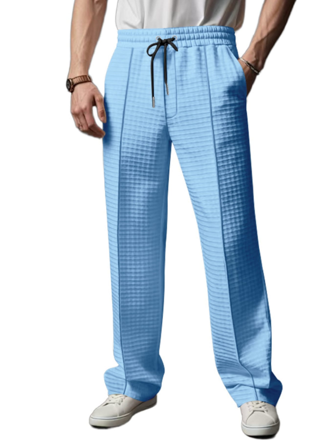 Textured Drawstring Casual Pants | The Nichole Collection