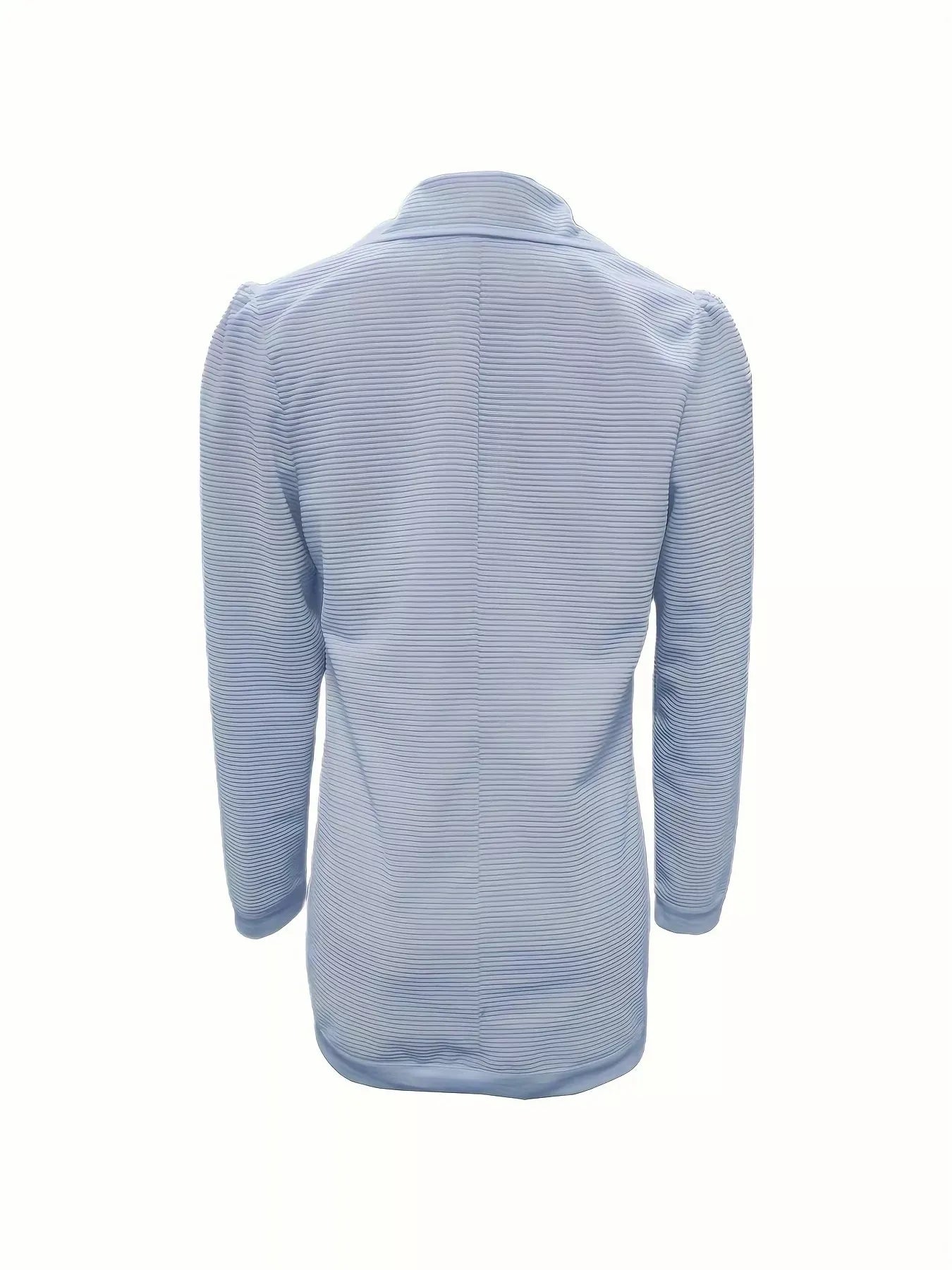 Textured Knit Double-Breasted Blazer - Apricot / S