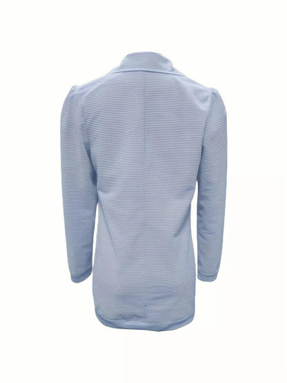 Textured Knit Double-Breasted Blazer - Apricot / S