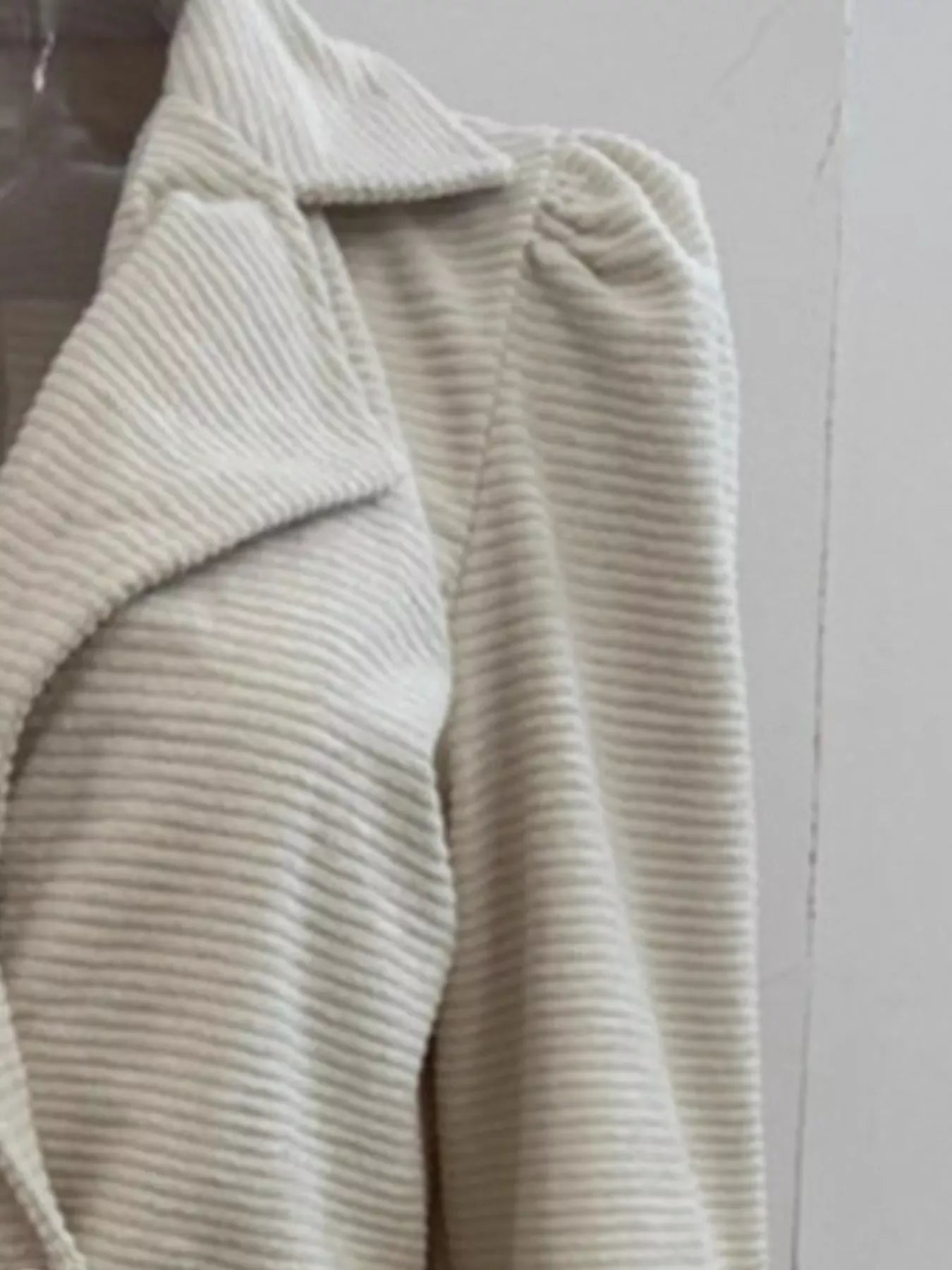 Textured Knit Double-Breasted Blazer - Apricot / S