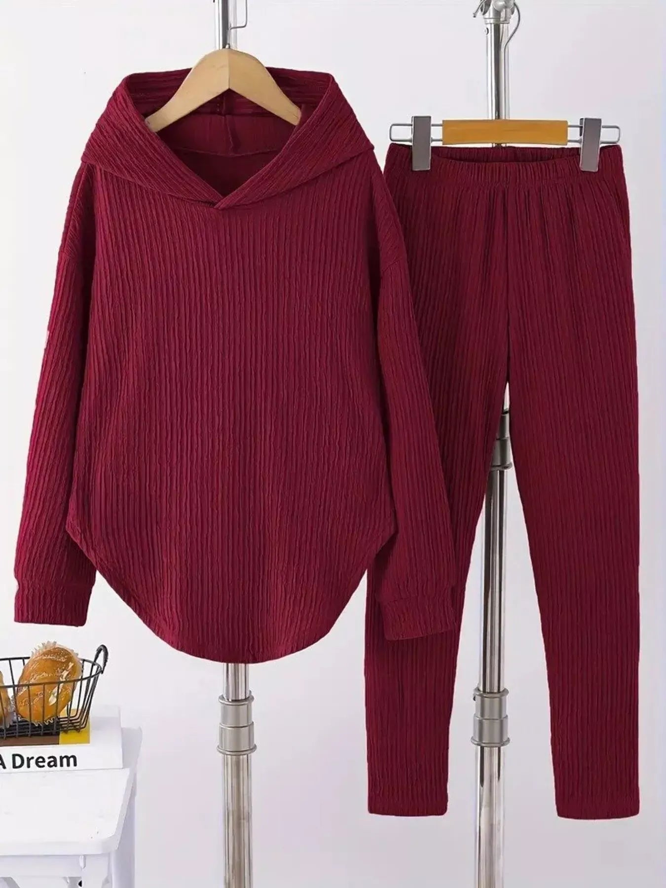 Textured Long Sleeve Hoodie and Pants Set Women's Sets The Nichole Collection
