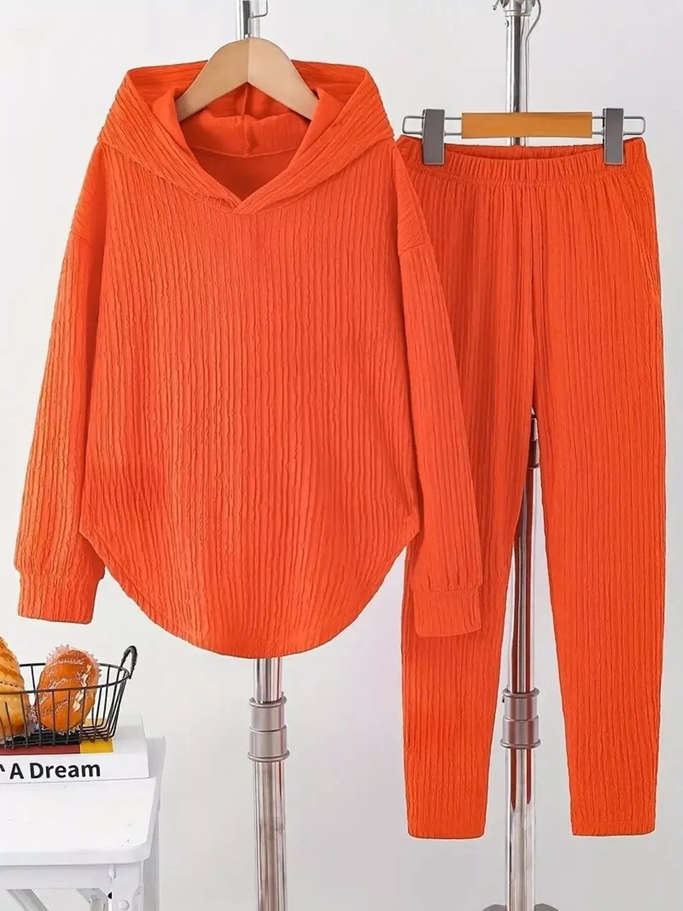 Textured Long Sleeve Hoodie and Pants Set Women's Sets The Nichole Collection