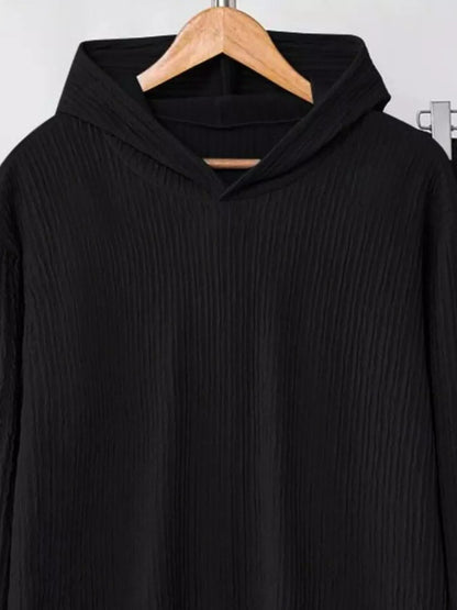 Textured Long Sleeve Hoodie and Pants Set Women's Sets The Nichole Collection