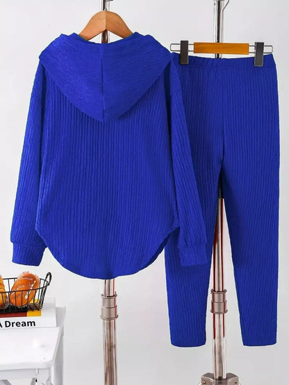 Textured Long Sleeve Hoodie and Pants Set Women's Sets The Nichole Collection