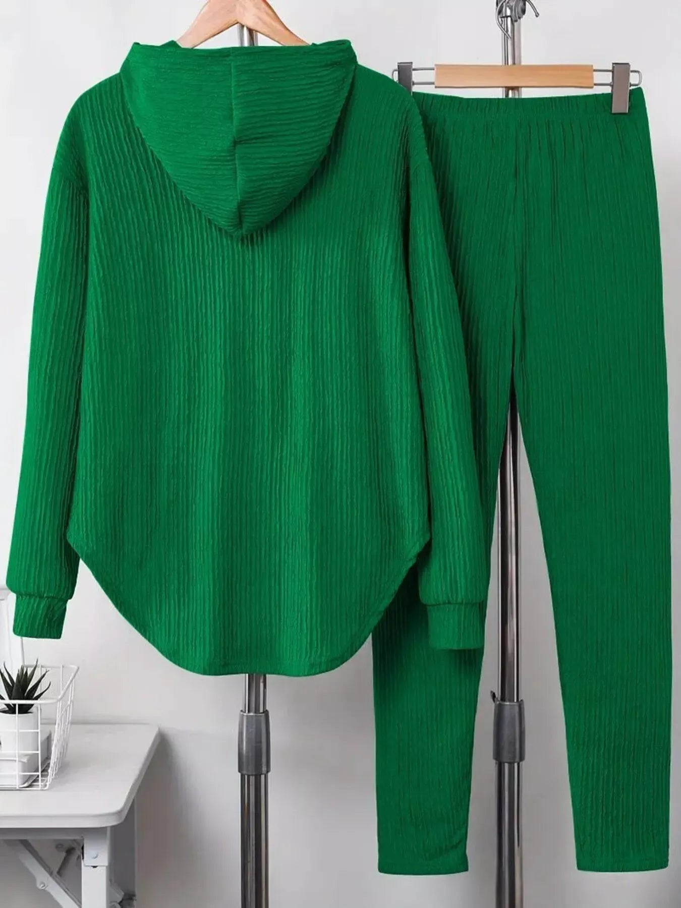 Textured Long Sleeve Hoodie and Pants Set Women's Sets The Nichole Collection