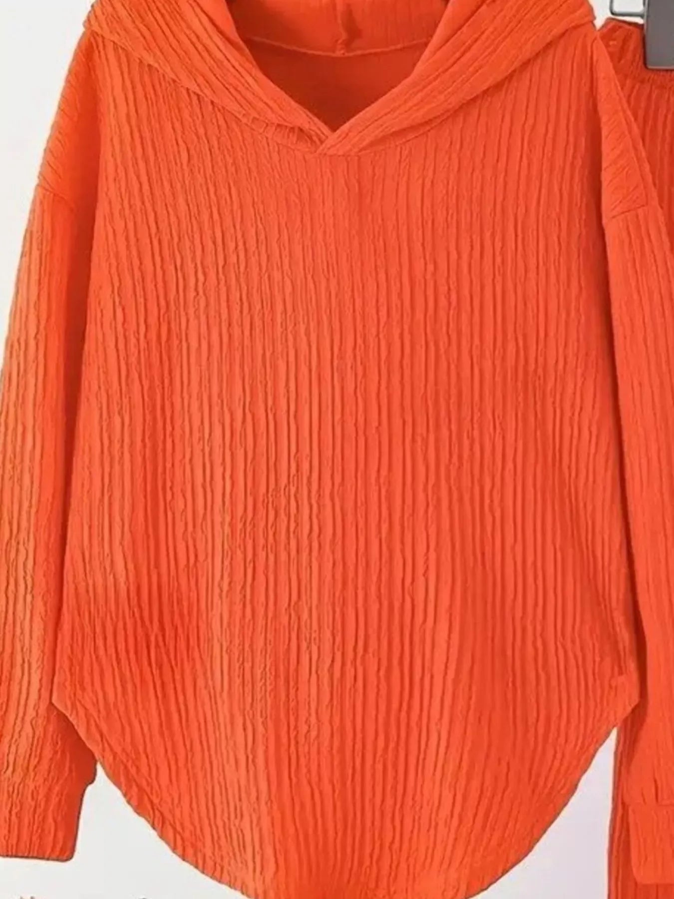 Textured Long Sleeve Hoodie and Pants Set Women's Sets The Nichole Collection