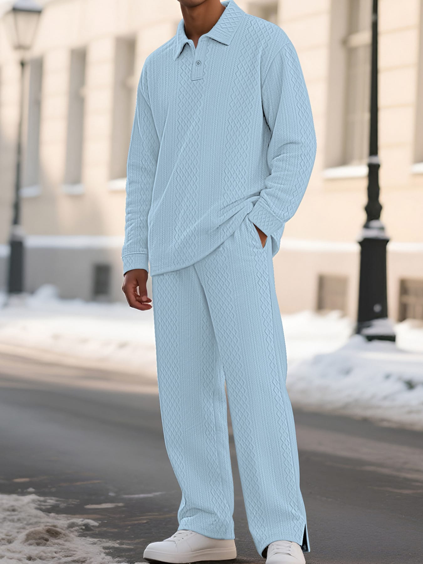 Textured Long Sleeve Top and Pants Set | The Nichole Collection