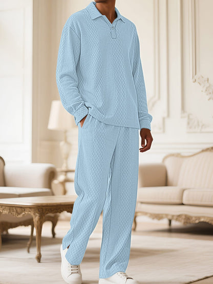 Textured Long Sleeve Top and Pants Set | The Nichole Collection