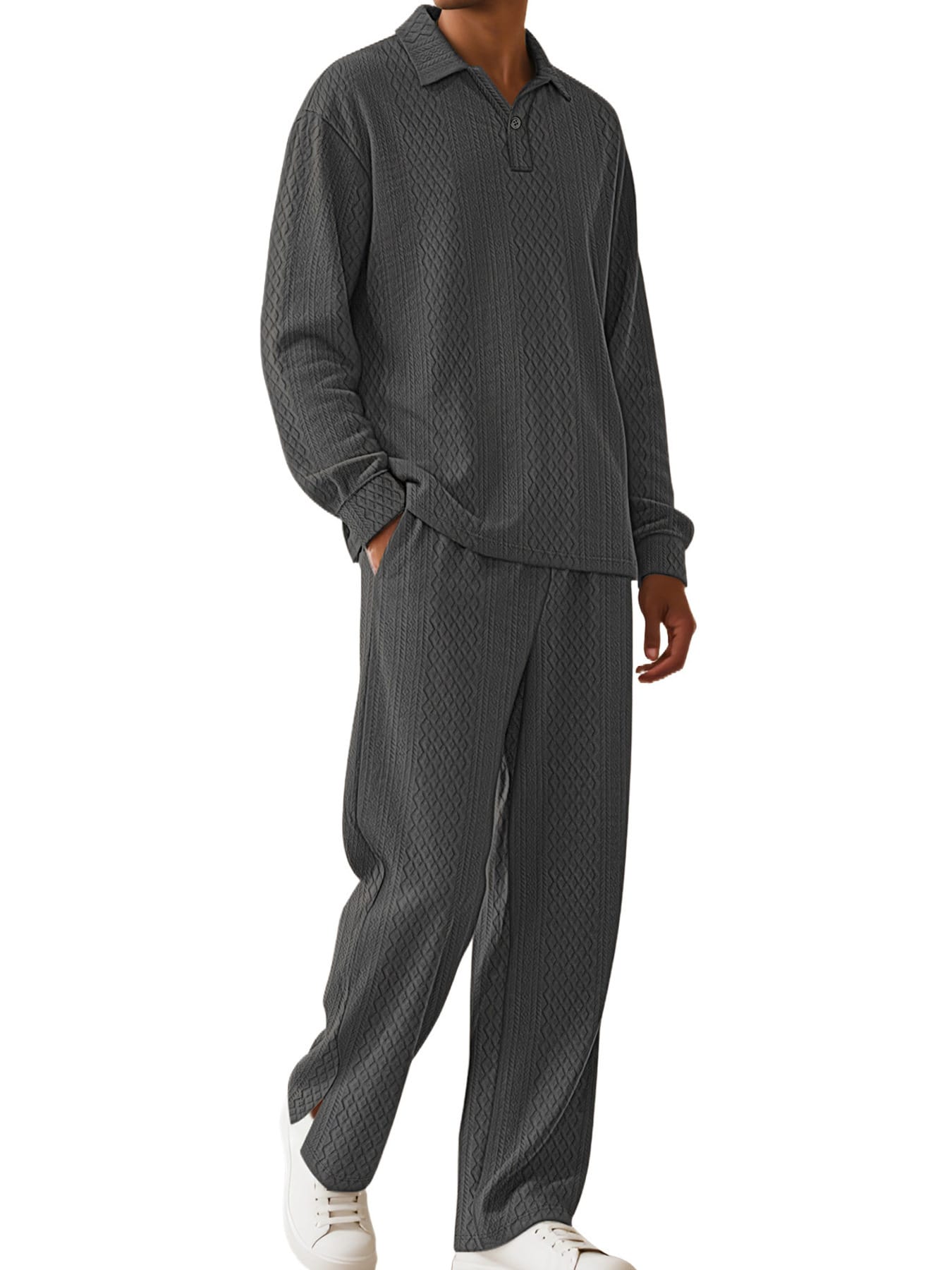 Textured Long Sleeve Top and Pants Set | The Nichole Collection