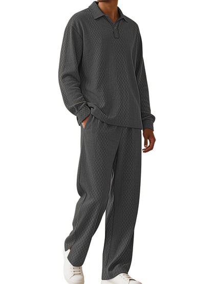 Textured Long Sleeve Top and Pants Set | The Nichole Collection