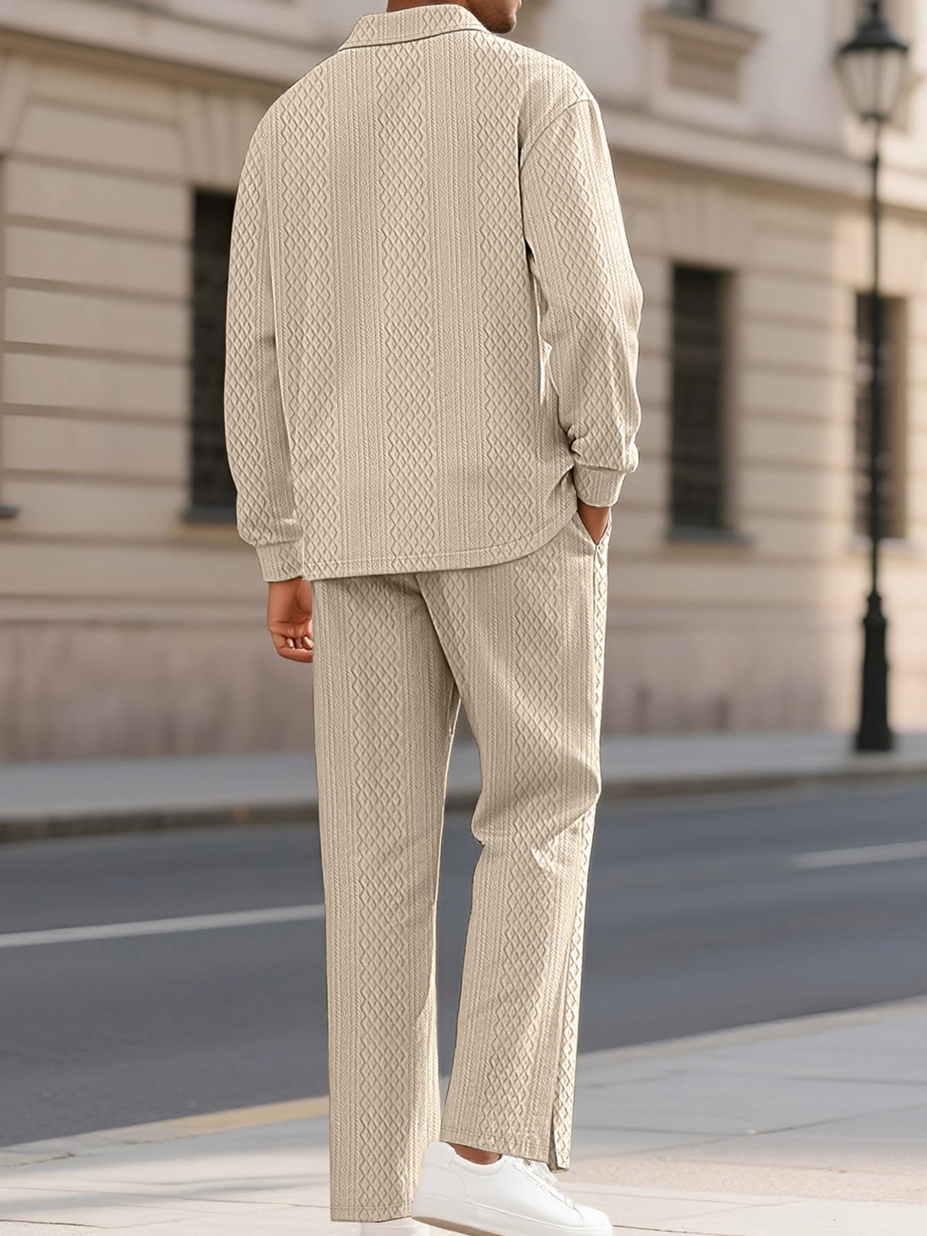 Textured Long Sleeve Top and Pants Set | The Nichole Collection
