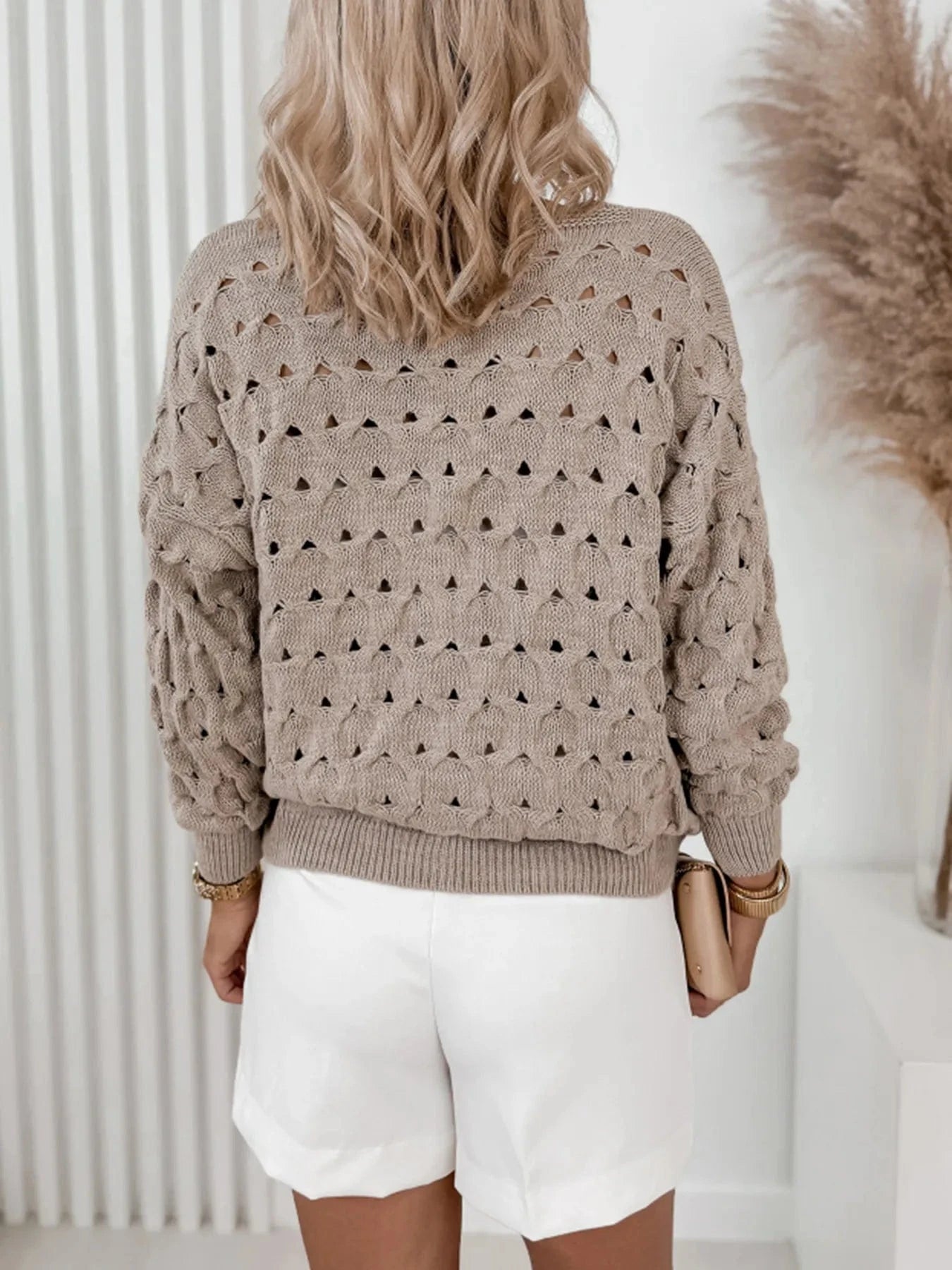 Textured V-Neck Long Sleeve Cardigan The Nichole Collection
