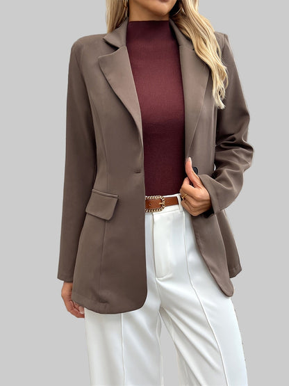The Classic Solid Blazer – Elegant Long Sleeve Jacket Blazers The Nichole Collection