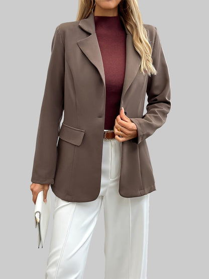 The Classic Solid Blazer – Elegant Long Sleeve Jacket Blazers The Nichole Collection
