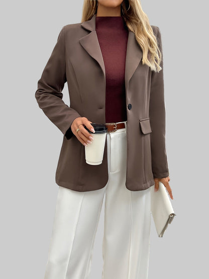 The Classic Solid Blazer – Elegant Long Sleeve Jacket Blazers The Nichole Collection